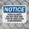 Signmission Food Allergy Do Not Heat Any Type Of Shellfish, 10 in W x Rectangle, Plastic OS-2PACK-NS-P-710-L-12810 - alternate 2